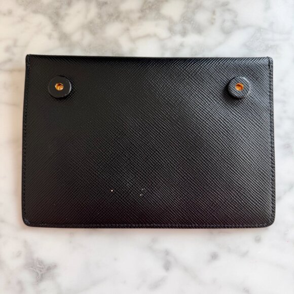 PRADA BLACK LEATHER SAFFIANO TOTE BAG GOLD ACCENTS - Picture 7 of 14